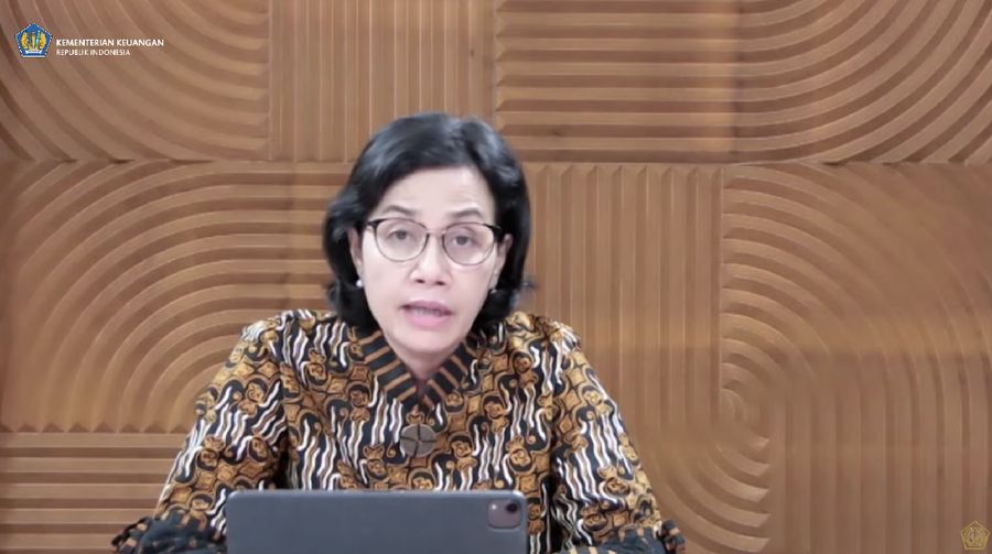 Menteri Keuangan Sri Mulyani memberikan keterangan pers mengenai THR dan Gaji ke-13 (Tangkapan Layar Youtube Kemenkeu RI)