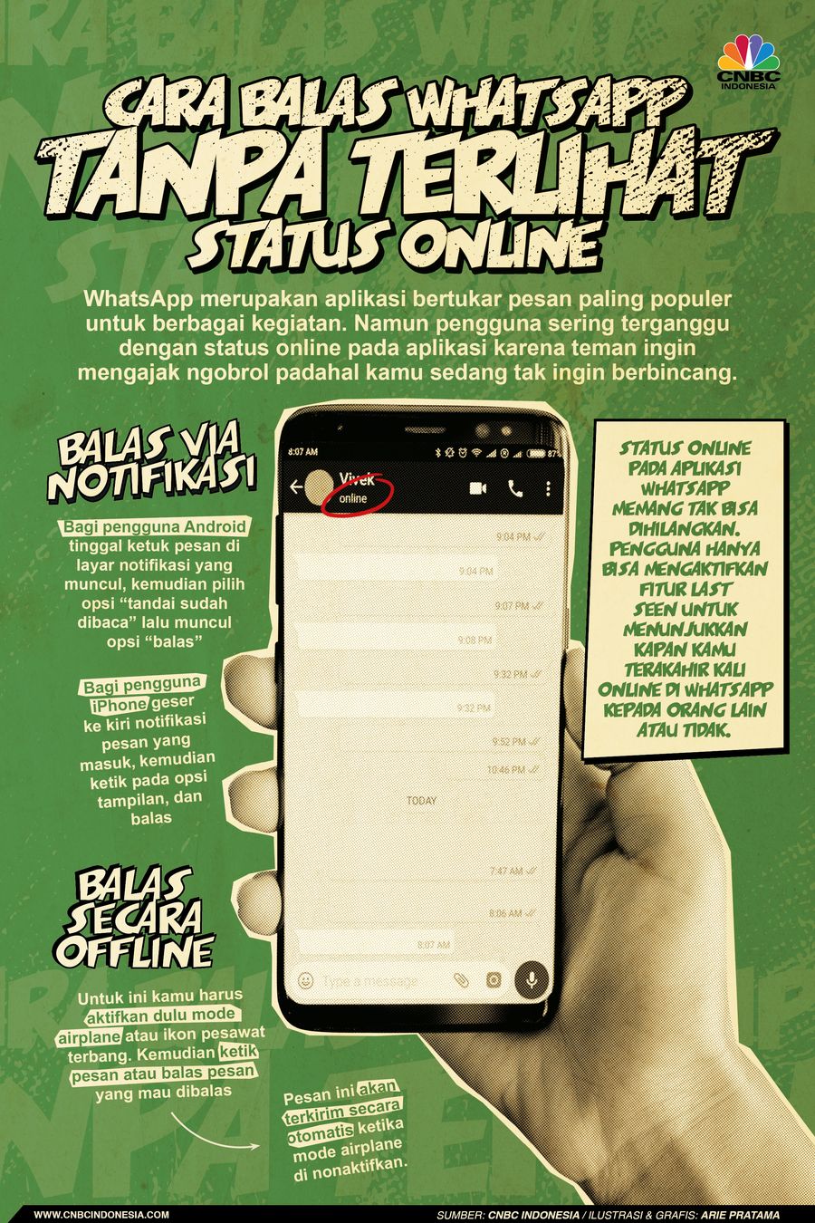Infografis: Cara Balas WhatsApp Tanpa Terlihat Status Online