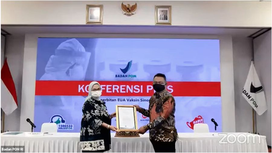 Konferensi Pers terkait Penerbitan EUA Vaksin Sinopharm / Youtube : BPOM