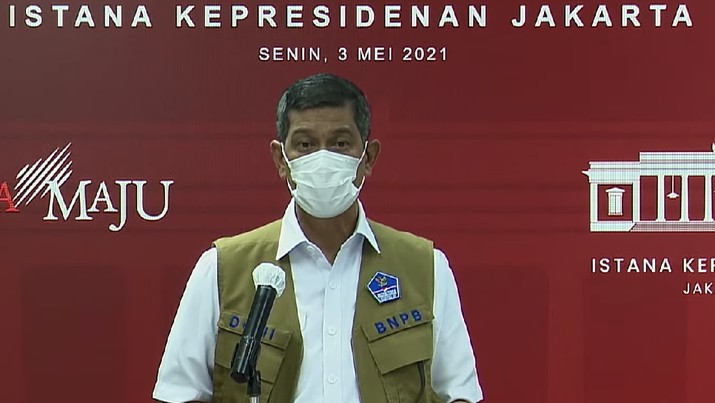 Keterangan Pers Menko Perekonomian, Menteri Kesehatan, dan Kepala BNPB, 3 Mei 2021. (Dok: Tangkapan Layar Youtube Setpres RI) Keterangan Pers Menko Perekonomian, Menteri Kesehatan, dan Kepala BNPB, 3 Mei 2021. (Dok: Tangkapan Layar Youtube Setpres RI)