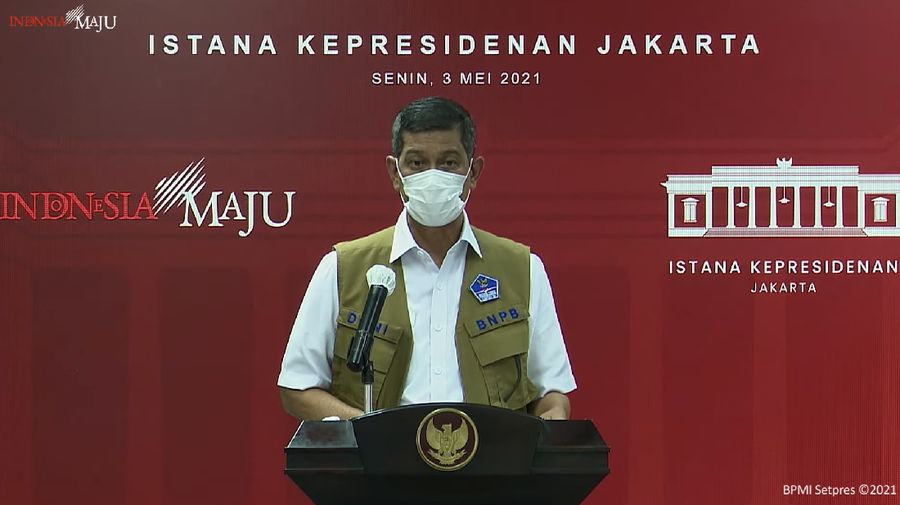 Keterangan Pers Menko Perekonomian, Menteri Kesehatan, dan Kepala BNPB, 3 Mei 2021. (Dok: Tangkapan Layar Youtube Setpres RI)