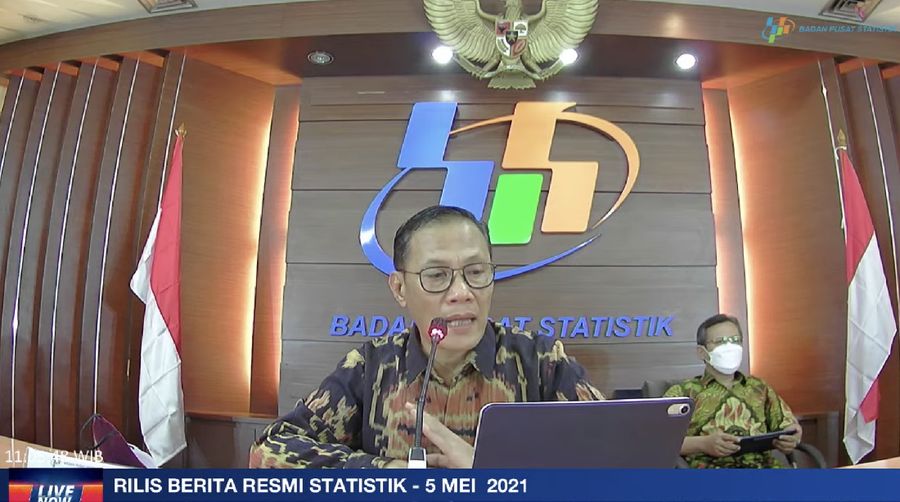 Rilis BPS 5 Mei 2021. (Tangkapan layar Youtube BPS)