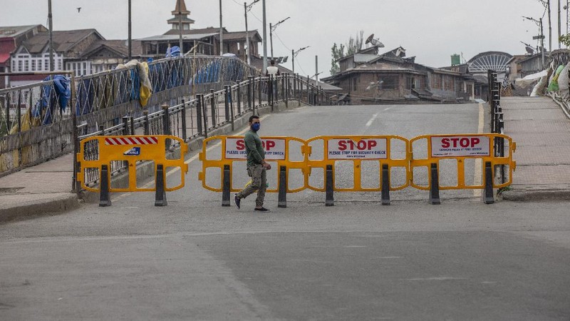 Suasana Kashmir India lockdown. (AP/Dar Yasin)
