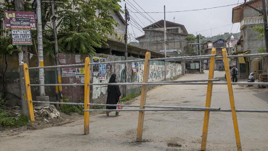 Suasana Kashmir India lockdown. (AP/Dar Yasin)