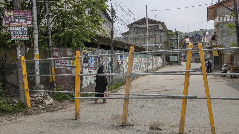 Suasana Kashmir India lockdown. (AP/Dar Yasin)