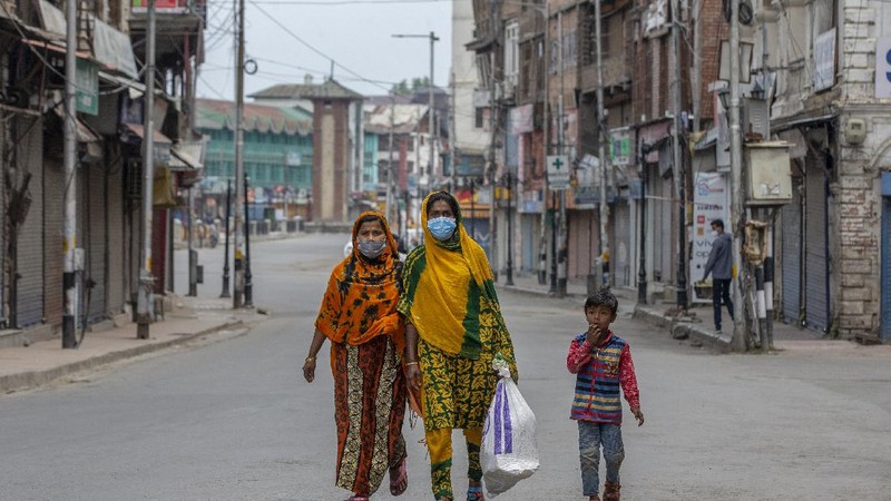 Suasana Kashmir India lockdown. (AP/Dar Yasin)