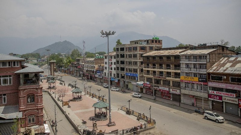 Suasana Kashmir India lockdown. (AP/Dar Yasin)