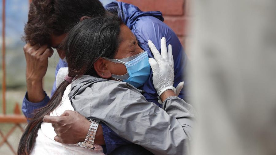 Pandemi Covid di Nepal. (AP/Niranjan Shrestha)