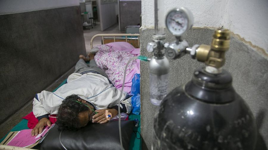 Pandemi Covid di Nepal. (AP/Niranjan Shrestha)