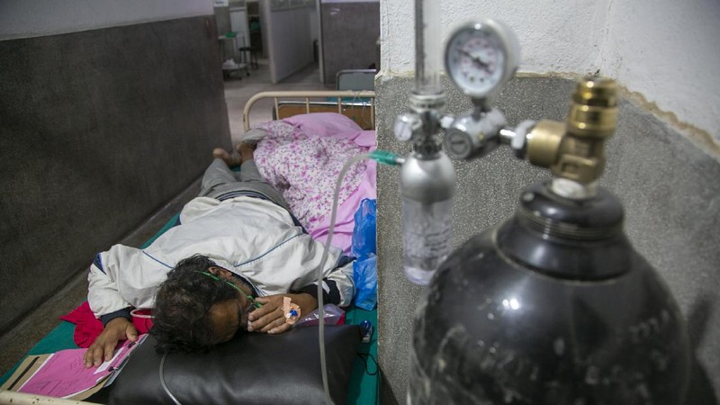 Pandemi Covid di Nepal. (AP/Niranjan Shrestha)