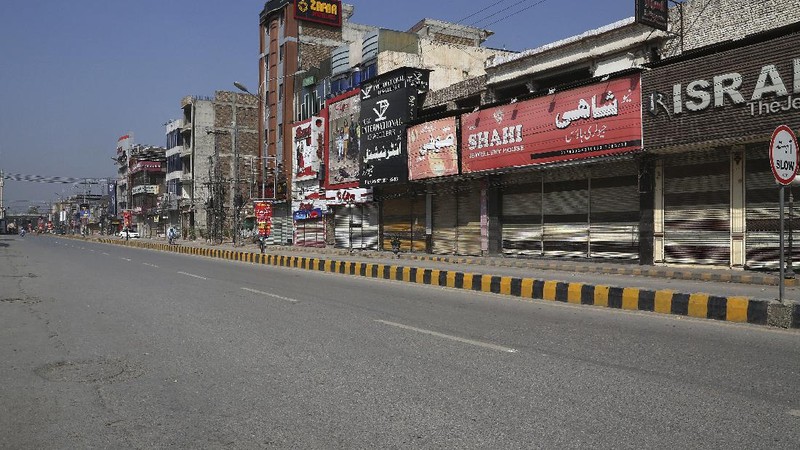 Lockdown di Pakistan. (AP/Muhammad Sajjad)
