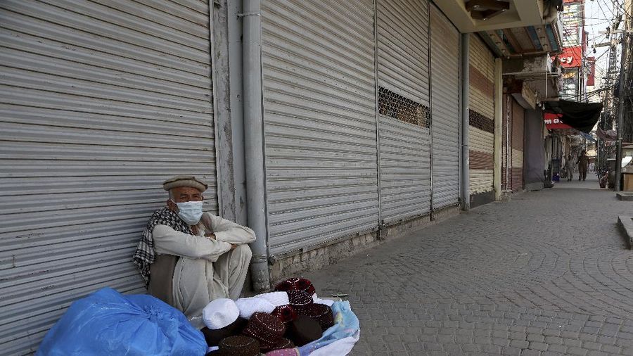 Lockdown di Pakistan. (AP/Muhammad Sajjad)
