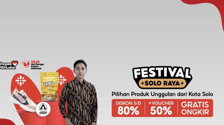 Produk-Produk UMKM Solo Sekarang Bisa Dibeli dari Rumah E-commerce Shopee bekerjasama dengan
Pemerintah Kota Surakarta untuk menghadirkan kampanye Festival Solo Raya