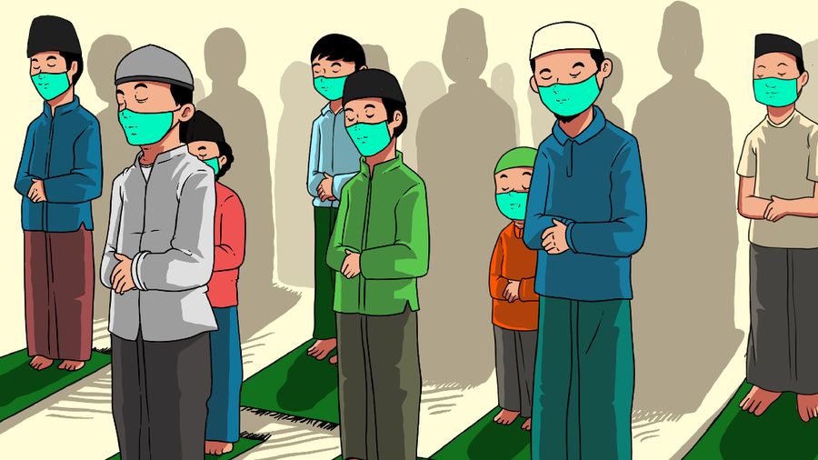 Infografis/Panduan sholat idul fitri 1 syawal 1442 H saat Pandemi Covid-19/Aristya Rahadian