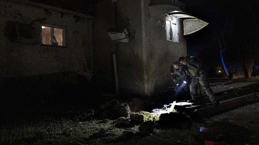 Rockets are launched from the Gaza Strip towards Israel, Monday, May. 10, 2021. Hamas militants fired dozens of rockets into Israel on Monday, including a barrage that set off air raid sirens as far away as Jerusalem, after hundreds of Palestinians were hurt in clashes with Israeli police at a flashpoint religious site in the contested holy city. (AP Photo/Khalil Hamra)