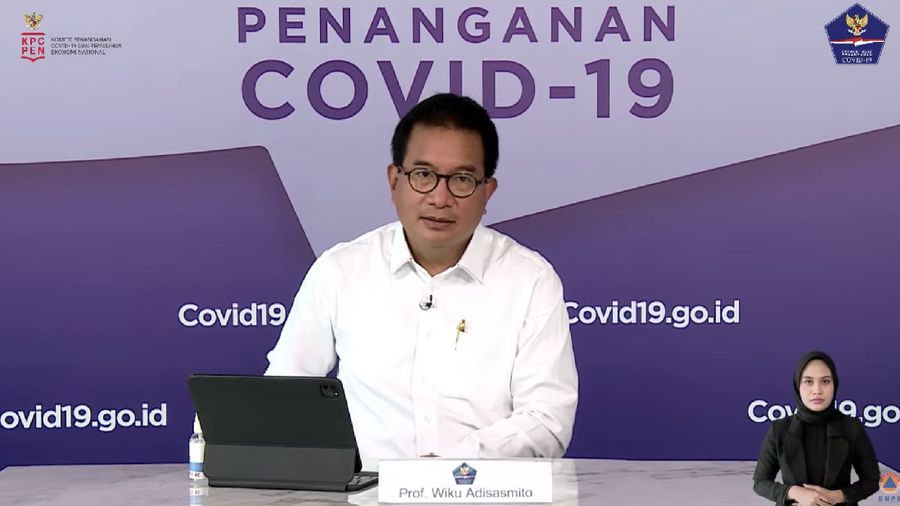 Wiku Adisasmito juru bicara gugus tugas percepatan penanganan Corona memberi Keterangan Pers Juru Bicara terkait Update Data Covid-19 Nasiona. (Youtube/Sekretariat Presiden)