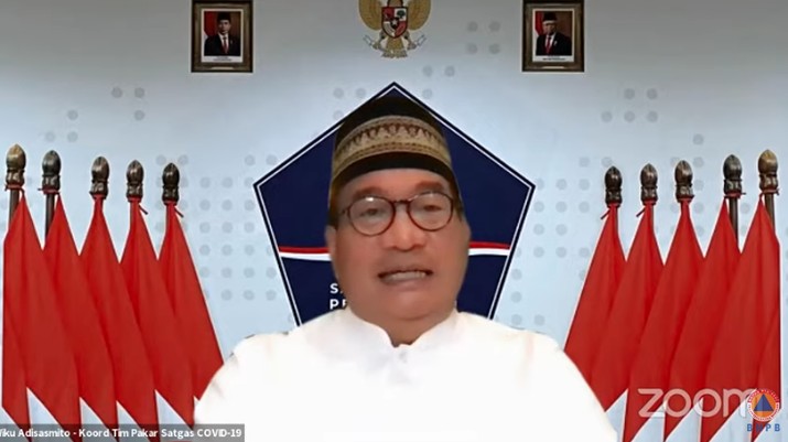 Juru Bicara Penanganan Satgas Covid-19 Wiku Adisasmito. (Tangkapan Layar Youtube BNPB Indonesia)