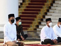 Jokowi Salat Id di Istana Bogor, Begini Penampakannya