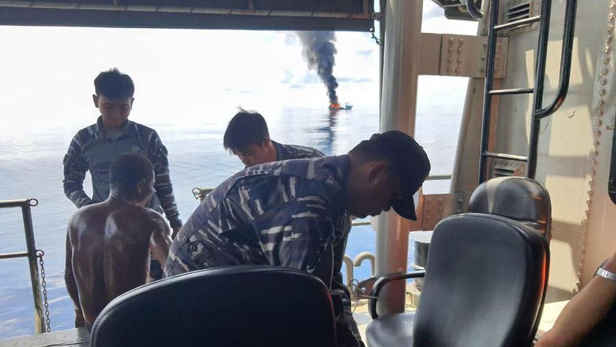 Kapal Terbakar di Laut Natuna Utara (Ist)