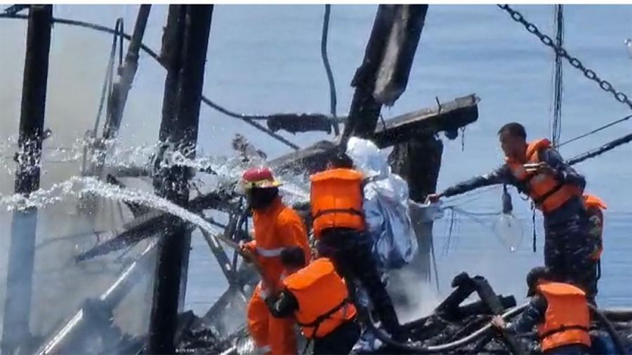Kapal Terbakar di Laut Natuna Utara (Ist)