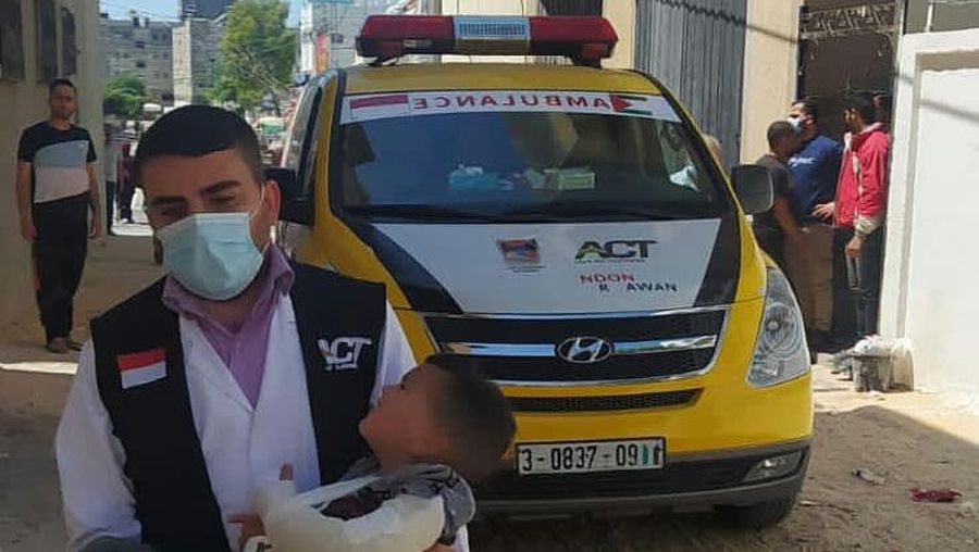 Ambulans Kota Padang di Palestina. (Tangkapan Layar Instagram @act_pasamanbarat)