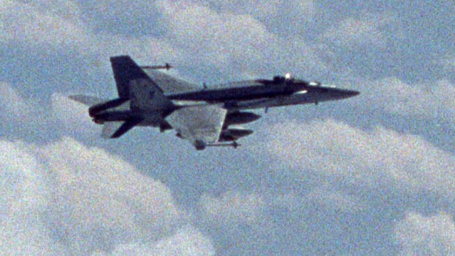 An F/A-18 Hornet assigned to the 