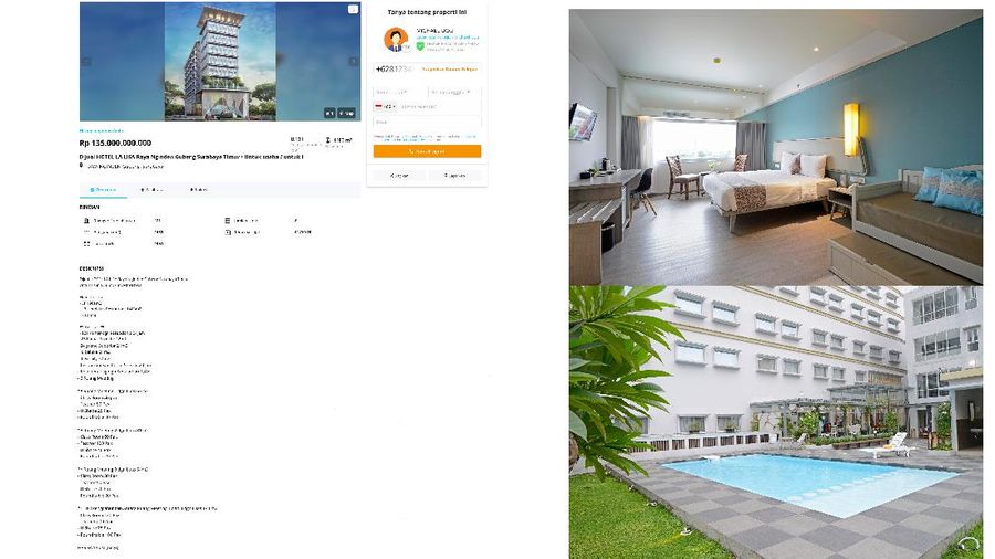 Hotel LA LISA (Tangkapan Layar Website Lamudi dan lalisahotel.com)