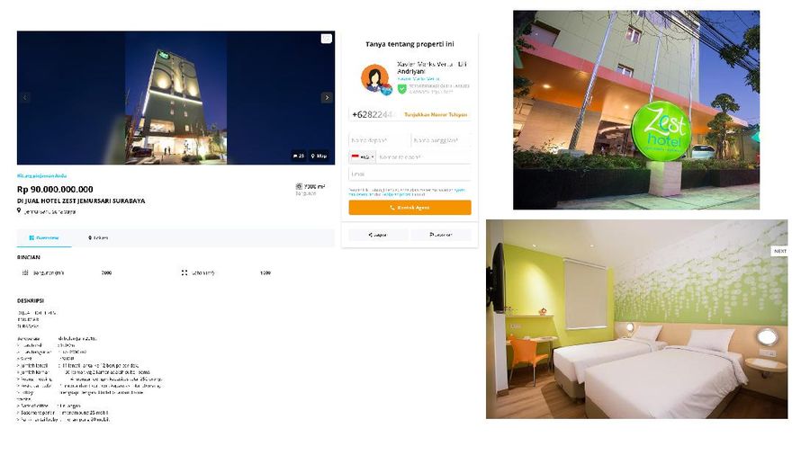 Hotel Zest Jemursari Surabaya. (Tangkapan Layar Website Lamudi dan Website zesthotel.com)