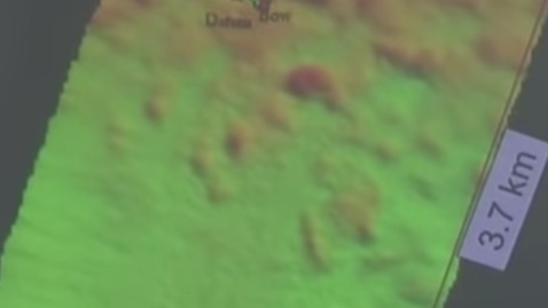 Kawah misterius diduga lokasi badan tekan KRI Nanggala-402 (Tangkapan Layar Youtube  TNI ANGKATAN LAUT)