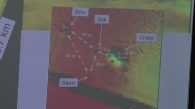 Kawah misterius diduga lokasi badan tekan KRI Nanggala-402 (Tangkapan Layar Youtube TNI ANGKATAN LAUT) Kawah misterius diduga lokasi badan tekan KRI Nanggala-402 (Tangkapan Layar Youtube TNI ANGKATAN LAUT)