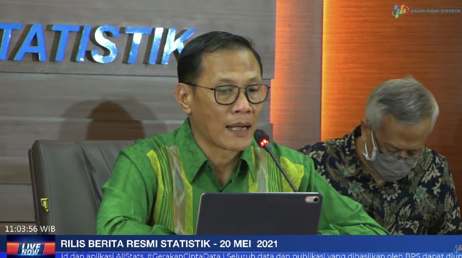 Kepala BPS Suhariyanto Saat Rilis BPS 20 Mei 2021 (Tangkapan Layar Youtube BPS Statistics)