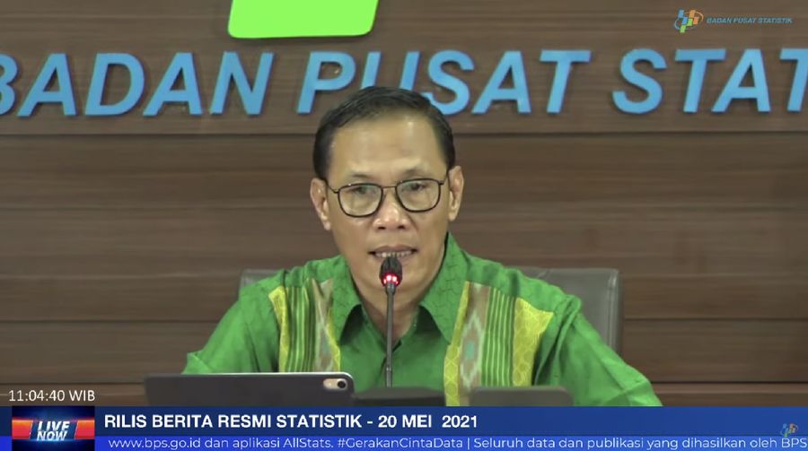 Kepala BPS Suhariyanto Saat Rilis BPS 20 Mei 2021 (Tangkapan Layar Youtube BPS Statistics)