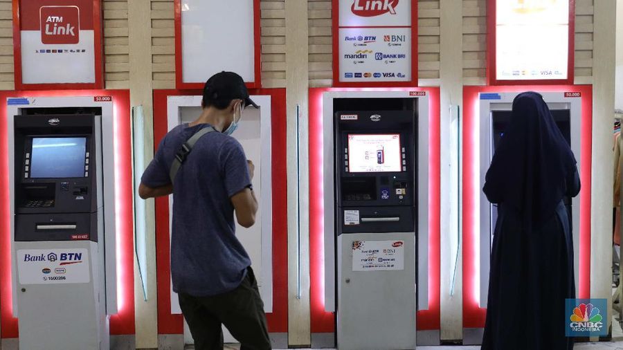Ilustrasi ATM Link Aja. (CNBC Indonesia/Muhammad Sabki)