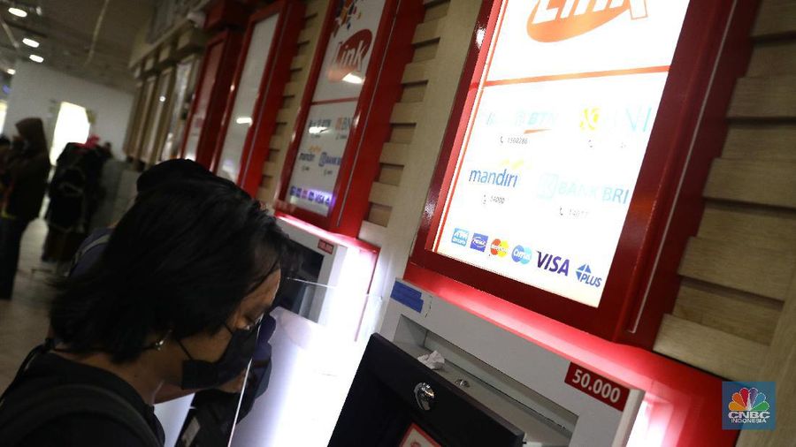 Ilustrasi ATM Link Aja. (CNBC Indonesia/Muhammad Sabki)