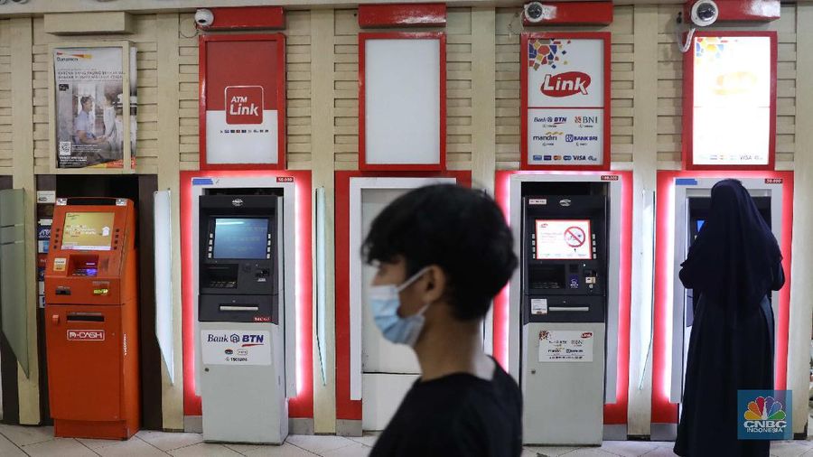 Ilustrasi ATM Link Aja. (CNBC Indonesia/Muhammad Sabki)