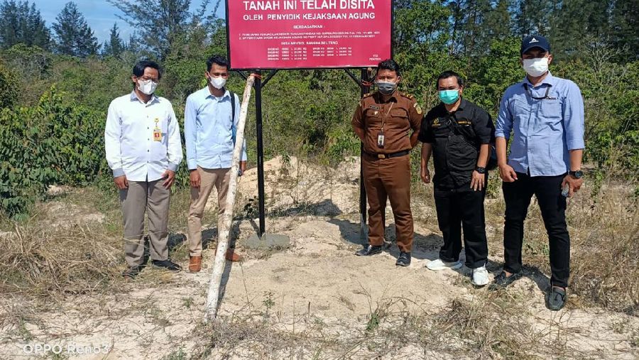 Tanah di kawasan lapangan Golf Heru Hidayat di Belitung di sita Kejagung. (Dok: Kejagung)