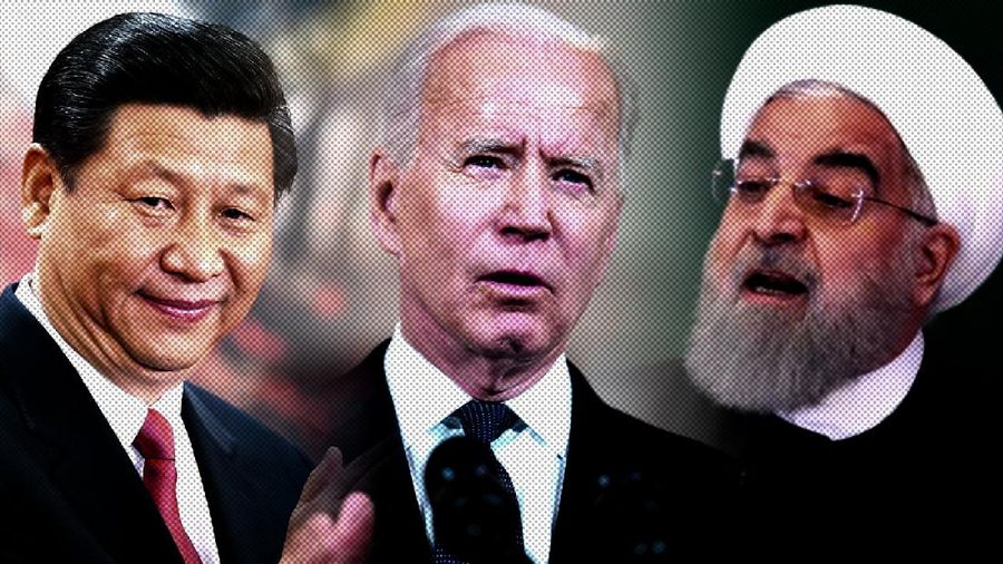 Kolase/Xi Jinping, Joe Biden, dan Hassan Rouhani/CNBC Indonesia