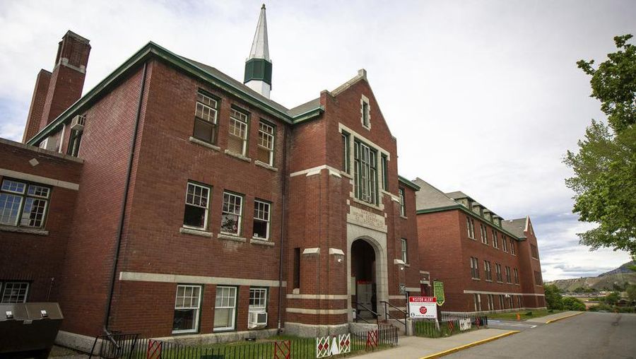 Kamloops Indian Residential School (Andrew Snucins/The Canadian Press via AP)
