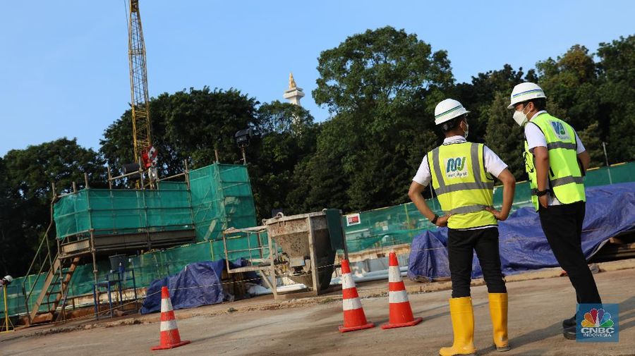 Pembangunan Proyek MRT Fase II (CNBC Indonesia/Andrean Kristianto)