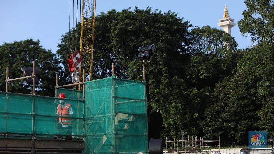 Pembangunan Proyek MRT Fase II (CNBC Indonesia/Andrean Kristianto)