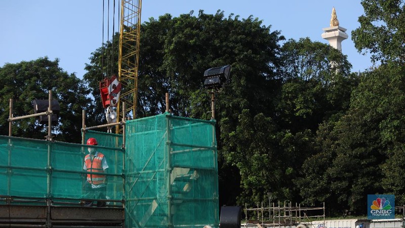 Pembangunan Proyek MRT Fase II (CNBC Indonesia/Andrean Kristianto)