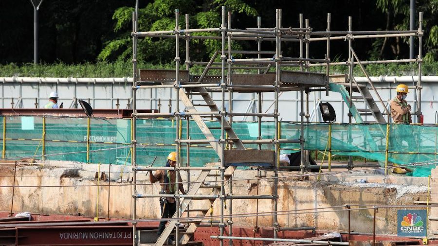 Pembangunan Proyek MRT Fase II (CNBC Indonesia/Andrean Kristianto)