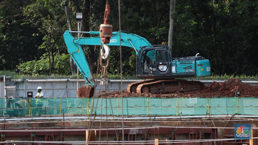 Pembangunan Proyek MRT Fase II (CNBC Indonesia/Andrean Kristianto)