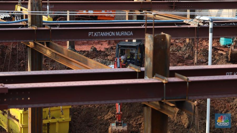 Pembangunan Proyek MRT Fase II (CNBC Indonesia/Andrean Kristianto)