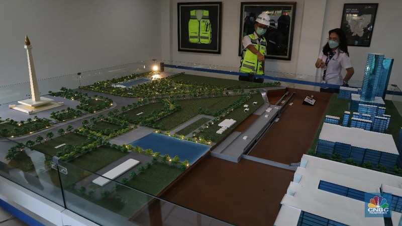 Pembangunan Proyek MRT Fase II (CNBC Indonesia/Andrean Kristianto)