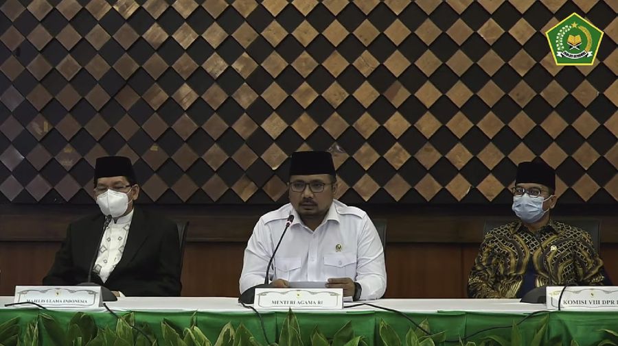 Konferensi Pers Penjelasan Kebijakan Penyelenggaraan Ibadah Haji 1442 H/2021 M (Tangkapan Layar Youtube)