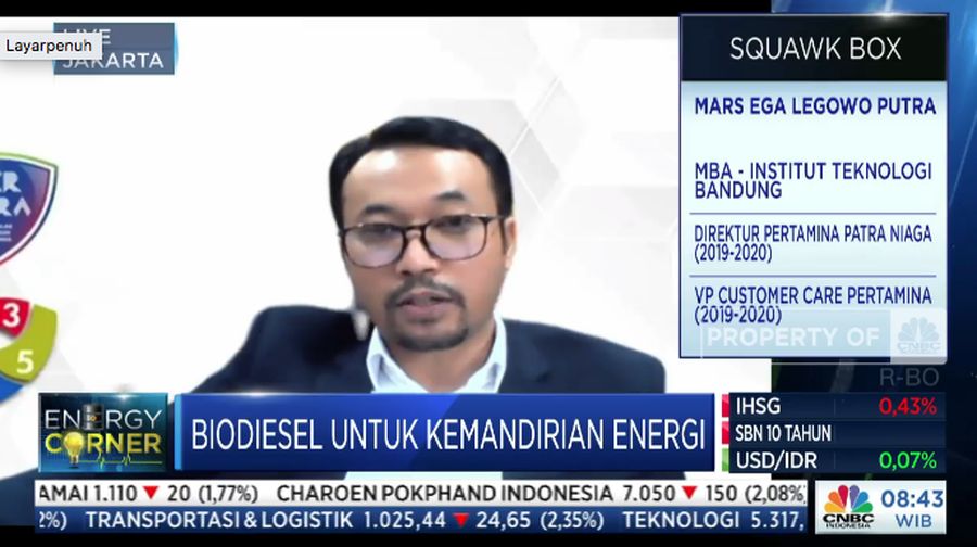 Direktur Perencanaan dan Pengembangan Bisnis PT Pertamina Patra Niaga Mars Ega Legowo Putra. (Tangkapan Layar)
