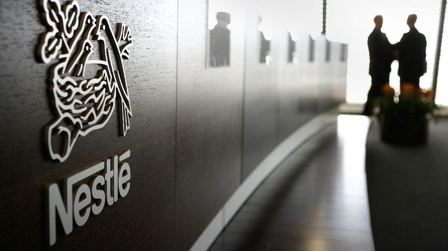 FILE --- The Logo of food and drinks giant Nestle, is seen at its headquarter in Vevey, Switzerland, on February 22, 2007. During the first nine months of 2007, consolidated sales of the Nestle Group amounted to CHF 78.7 billion, an increase of +9% over the comparable period of 2006, as the company reported on Thursday, October 18, 2007. (KEYSTONE/Laurent Gillieron)