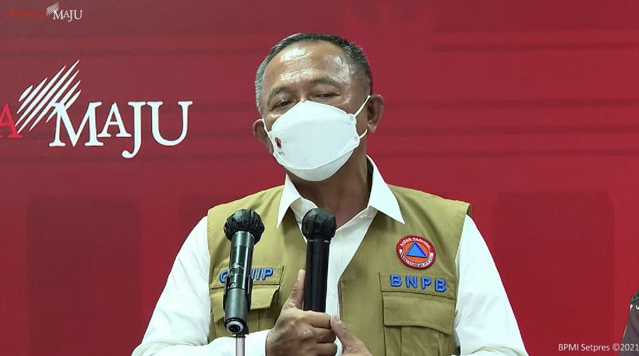 Kepala BNPB Ganip Warsito (Tangkapan  Layar Youtube Sekretariat Presiden)