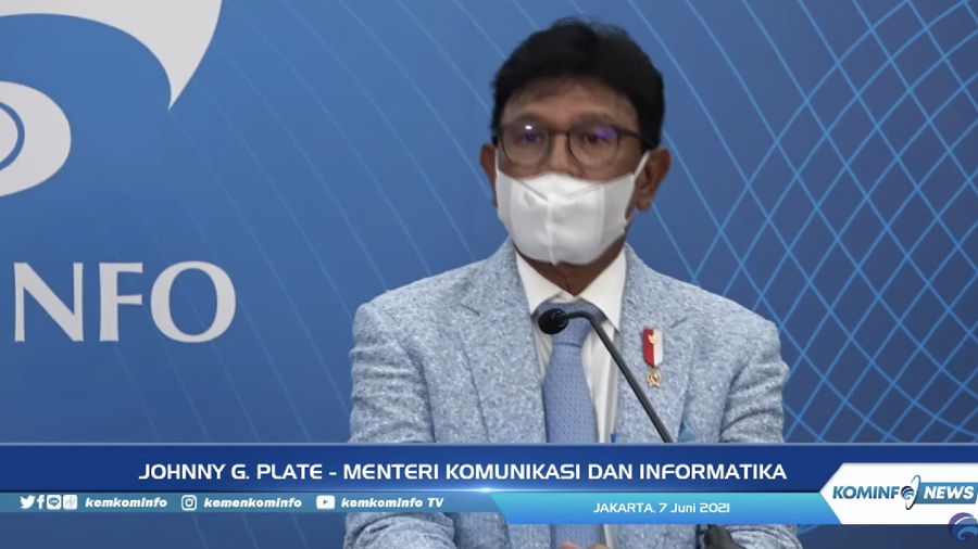 Menteri Komunikasi dan Informatika Johnny G Plate (Tangkapan Layar Youtube Kemkominfo TV)